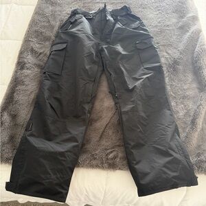 Men's Black Cargo Snow Pants - Water-Resistant Joggers